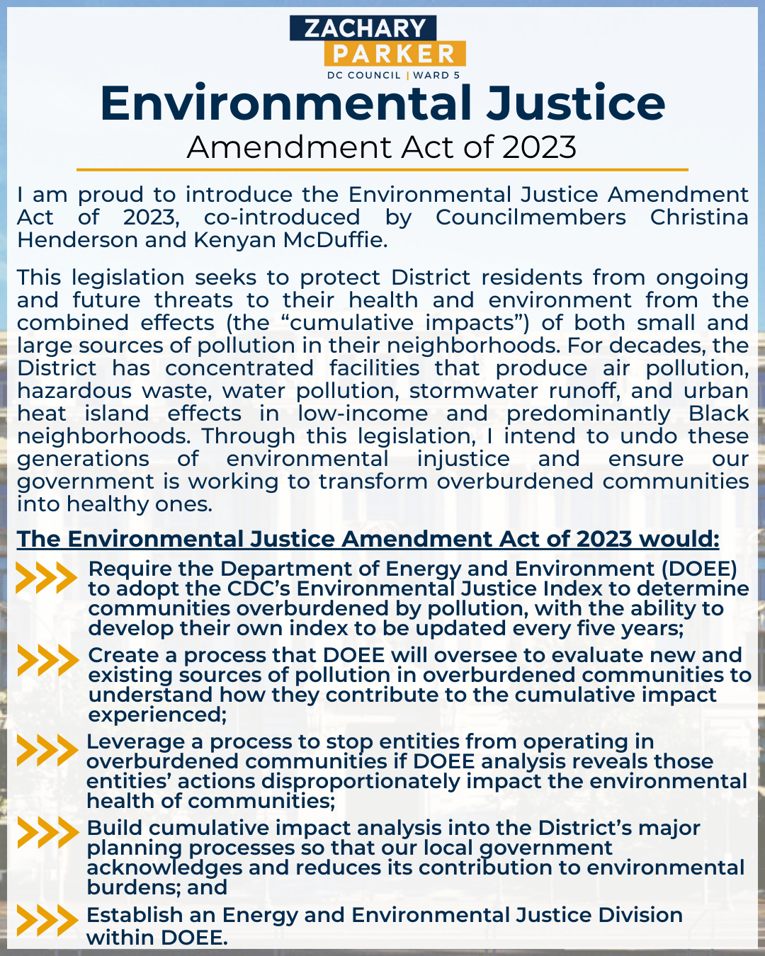 Environmental Justice Amendment Act of 2023 Official Website of Ward