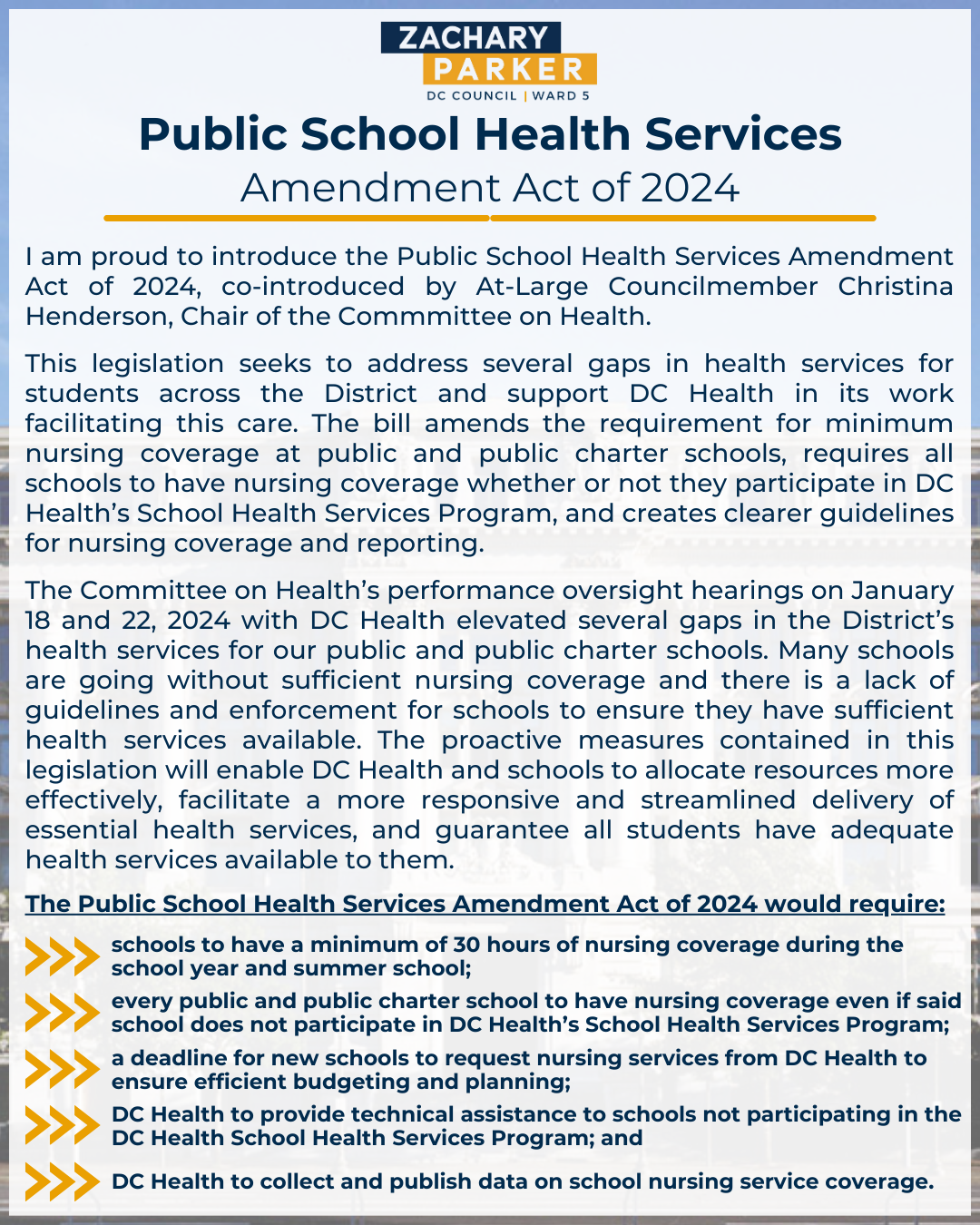 Public School Health Services Amendment Act of 2024 Official Website