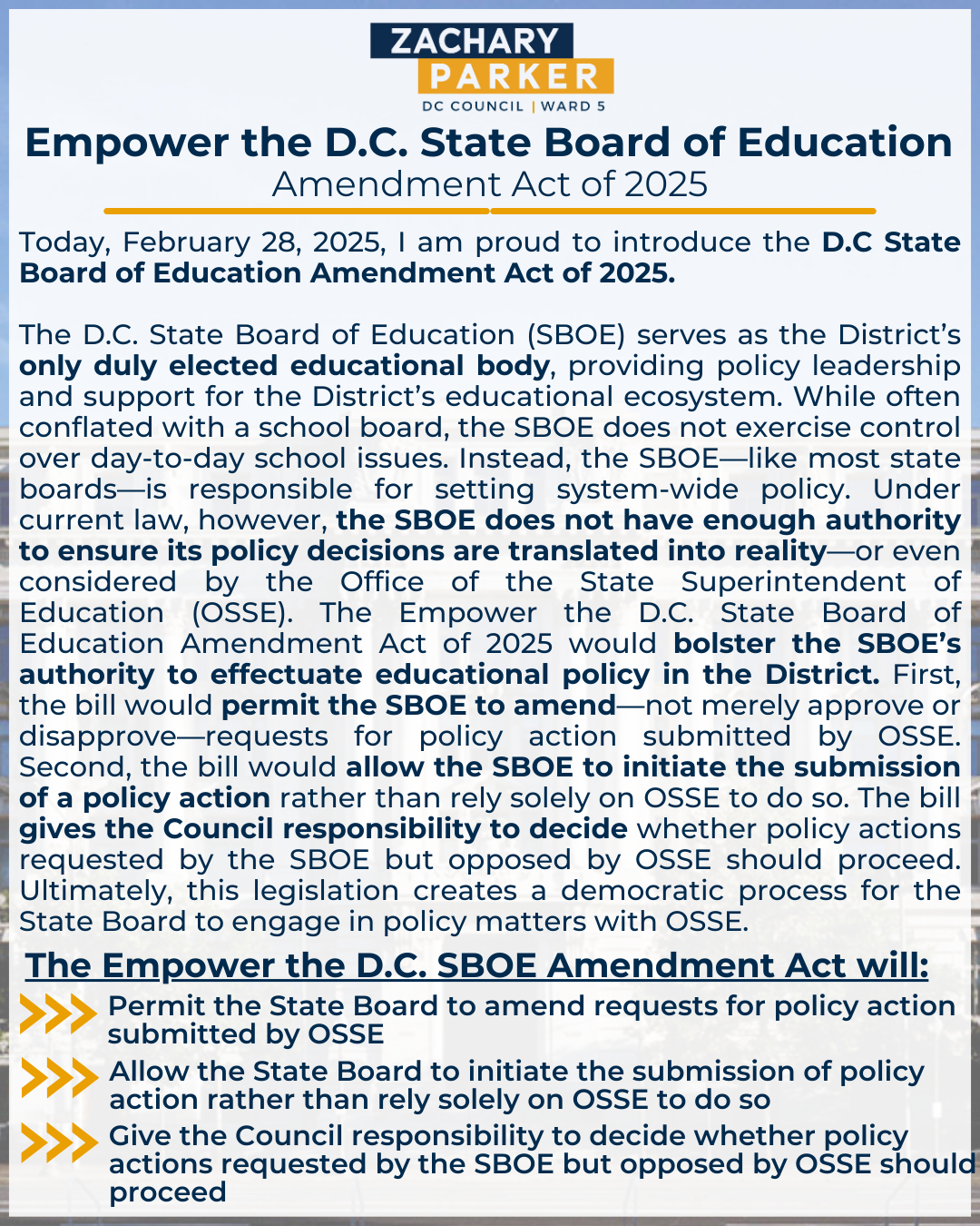 Empower the DC State Board of Education Amendment Act of 2025 ...